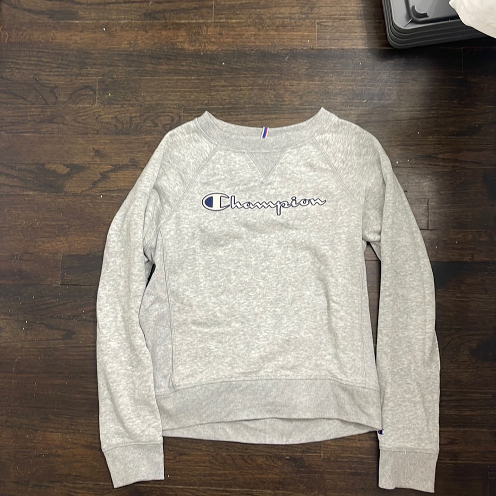 GREY CHAMPION CREW NECK SWEATSHIRT
